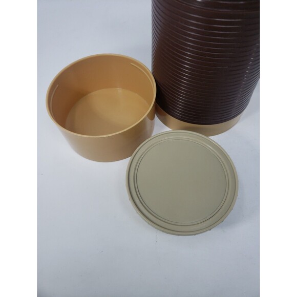Aladdin Wide Mouth Vintage 1970's Brown Tan Insulated  Food Storage Container - Picture 9 of 13